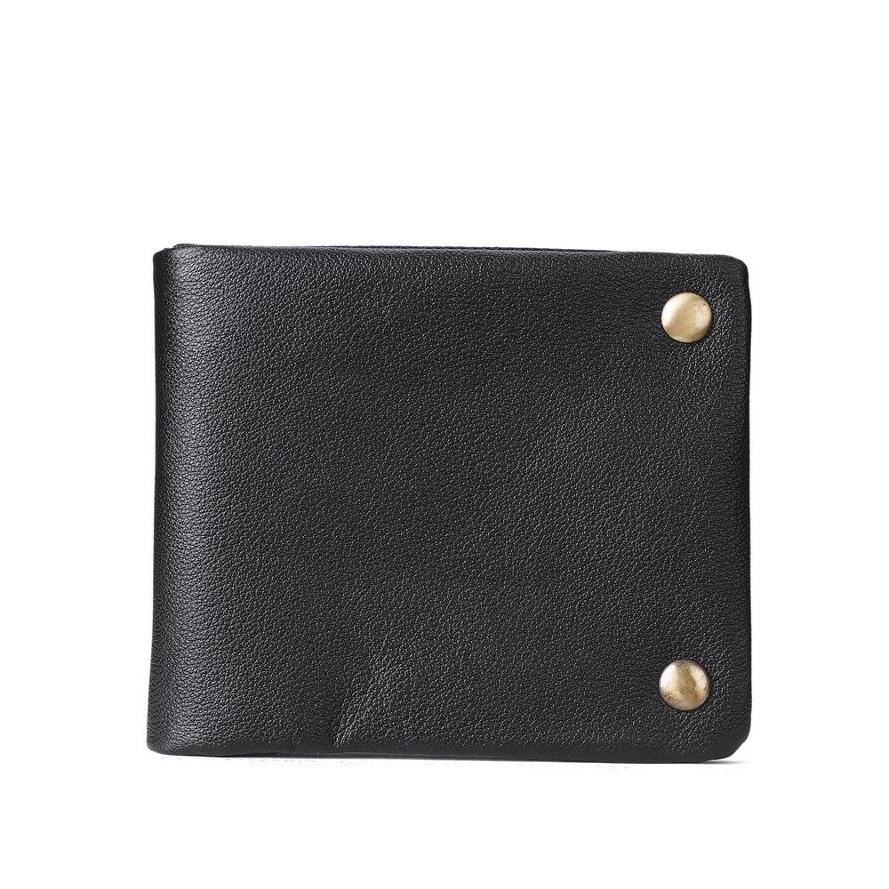 1147 Vintage Minimalist Crazy Horse Leather Wallet - Distressed Cowhide Zipper Design for Men & Women.