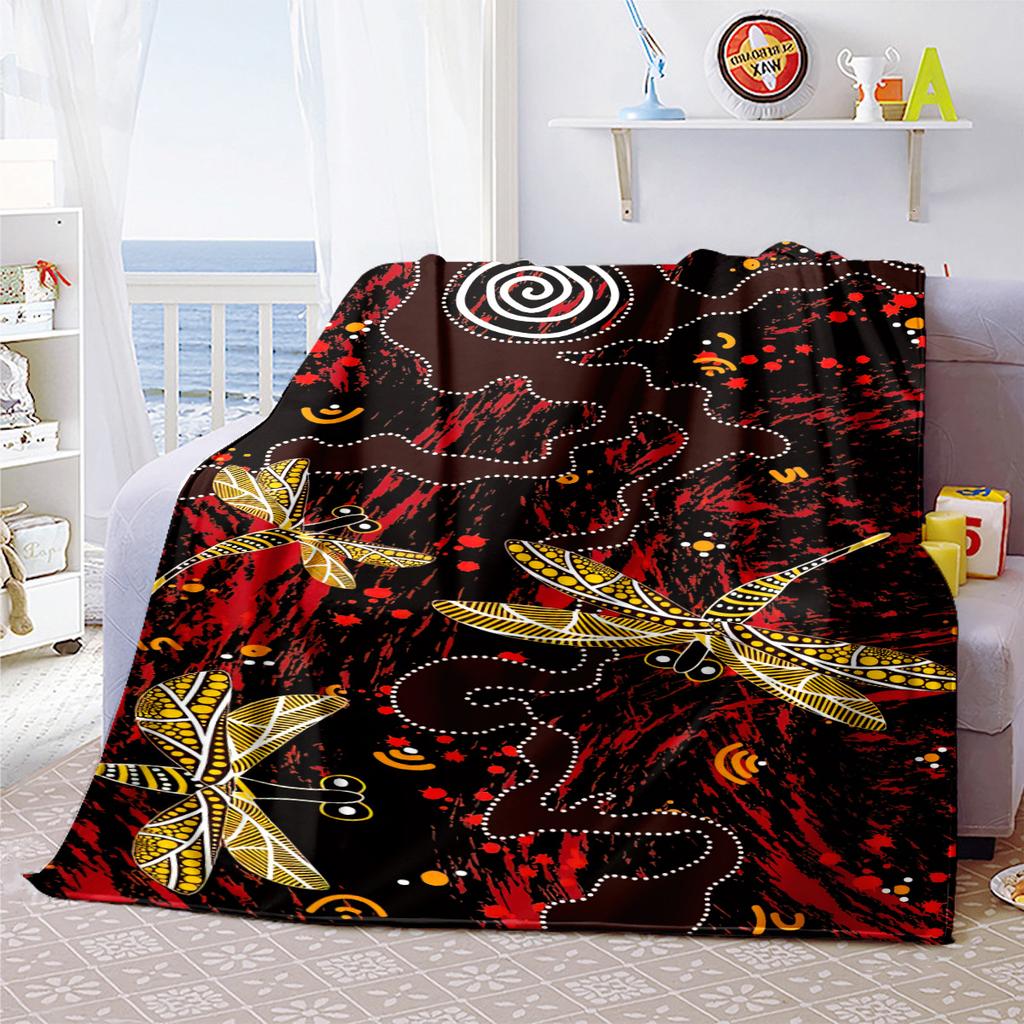 1PC Aboriginal Art Blanket Vibrant Dot Soft Comfortable All Seasons Perfect Sofa Office Travel Home Gift Idea