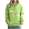 Women's Loose Comfortable Casual And Fashionable V-neck Rugby Print Long Sleeved Hooded Sweatshirt