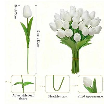 Elegante künstliche Tulpenblumen, Blattdekorationen, perfekt für Hochzeiten, Foto-Requisiten, Heim- und Schlafzimmerdekoration Geschenke