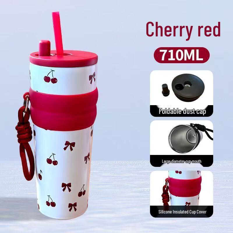Shangqi Portable Gradient Stainless Steel Insulated Straw Tumbler Set