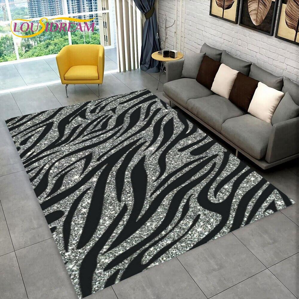 3D Colorful Zebra Pattern Area Rug,Carpet Rug for Living Room Bedroom Sofa Office Doormat Decoration, Kids Non-slip Floor Mat