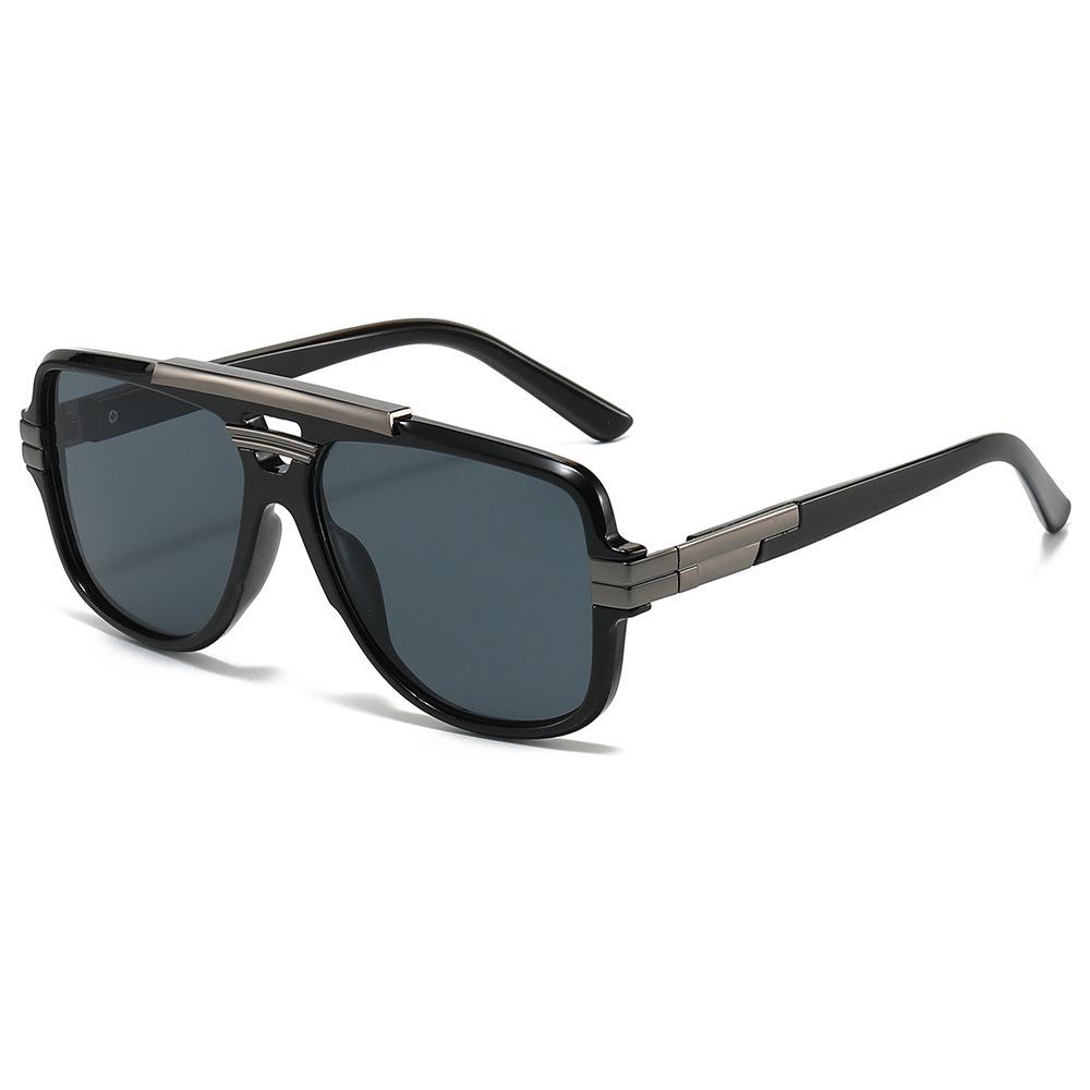 Retro Square Frame Sunglasses: Trendy European & American Men's Metal Design