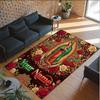 Virgin Mary Theme Crystal Velvet Rug Personalized Custom Name Text Soft Floor Mat Home Decor