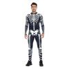 Black and White Clown Human Muscle Skull Skeleton Halloween Cosplay Costume Adults Men Party Body Digital Print Tights Onesie
