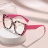 Fashion Large Frame Leopard Print Optical Glasses Men'S And Women'S High-Definition Transparent Lenses Anti Blue Light Glasses