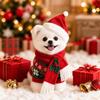 2Pcs/Set Christmas Pet Neck Warmer Winter Dog Bandana Scarf Cute Dog Scarf Collar  for Puppy Kitten