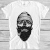T-shirt Teschio Barba Osso Marinaio Pirata Regalo Cool Regalo Retro Maglietta 2370