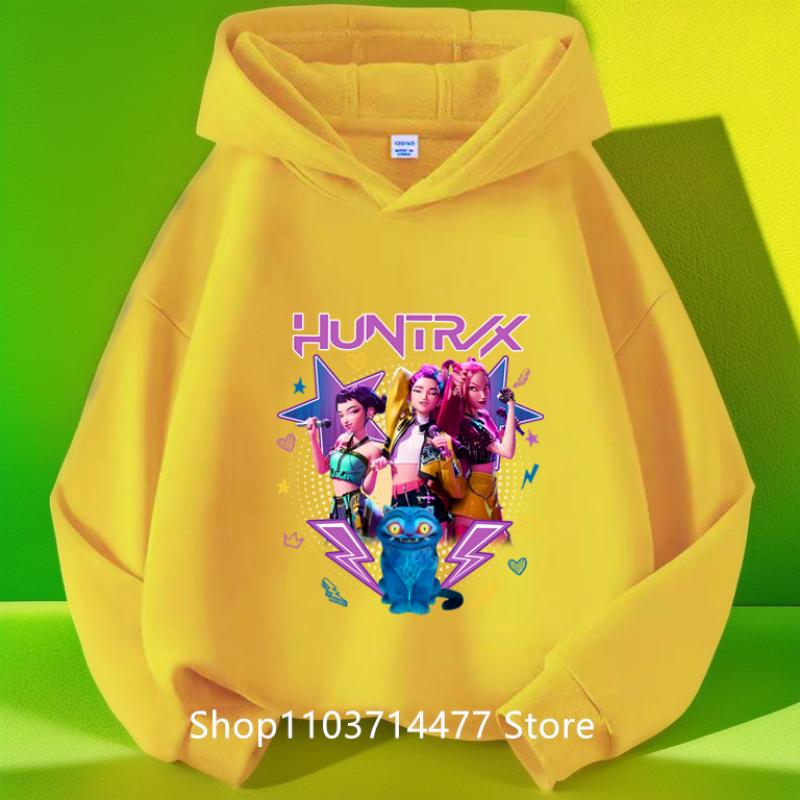 KPop Demon Hunters Huntrix Boys Hoodies Girl Fashion Hoodie Children Casual Pullovers Sweaters Long Sleeves Kids Autumn Clothes
