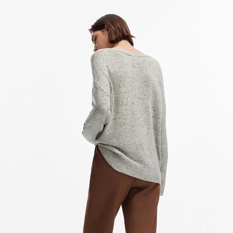 ONLY Women's Wool Blend Color Block Animal Print Sweater