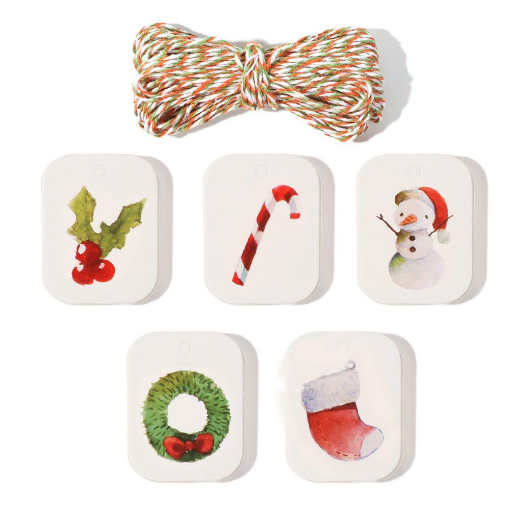 

48/50pcs DIY Wrapping Supplies Kraft Paper Christmas Labels Hang Tags Kraft Tag Gift Wrapping 5