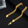 18K Gold Plated Men's 6mm Double Strand Metal Bracelet - Unisex Handmade Jewelry