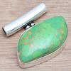 Green Turquoise Gemstone Handmade Women's Unisex Silver Jewelry Pendant 1