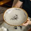 High-Value Plate 9-Inch Special-Shaped Lotus Leaf Deep Plate Kiln-Changed Ceramic Vegetable Plate Personalized Salad Plate Export
