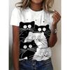 Summer Round Neck 3D Animal Print Top Fashionable Casual Short Sleeved Women's T-shirts