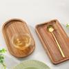 Multipurpose Wood Display Tray Oval / Square Shape Portable Table Storage Plate Adds Warmth To Home Settings