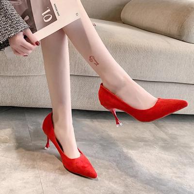 Ladies Shoes Shallow Women's High Heels Fashion Solid Office and Career Sexy Pointed Toe Heels Women Zapatos Mujer