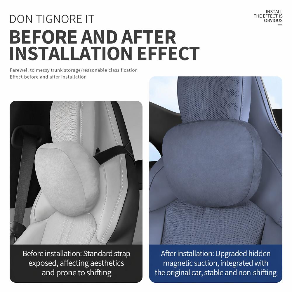 Magnetic Headrest & Lumbar Support Cushion Set Specially for Xiaomi YU7, No Strap Ergonomic Neck & Waist Pillow for Driving
