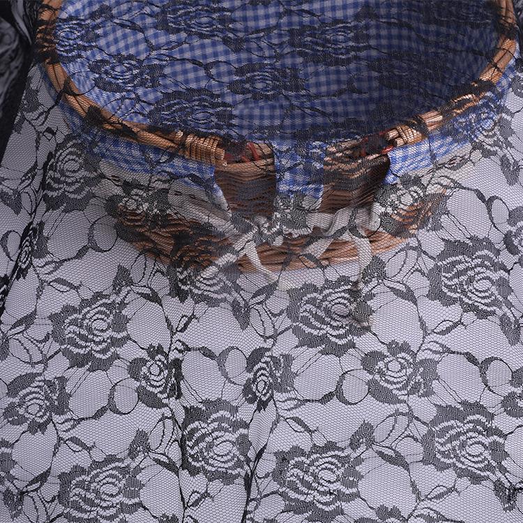 Children's Black Non-Elastic Polyester Mesh Lace Rain Umbrella Skirt Fabric