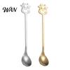 Gold Stainless Steel Spoon Coffee Spoon, Long Handle with Bull Head Decor, Gift for Lovers Multifunctional Stirring Milk Tea Yogurt Jam Silver