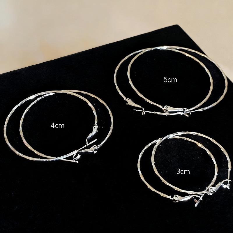 High-end Large Hoop Earrings with Extremely Thin Ear Wires, Elegant Ear Ornaments