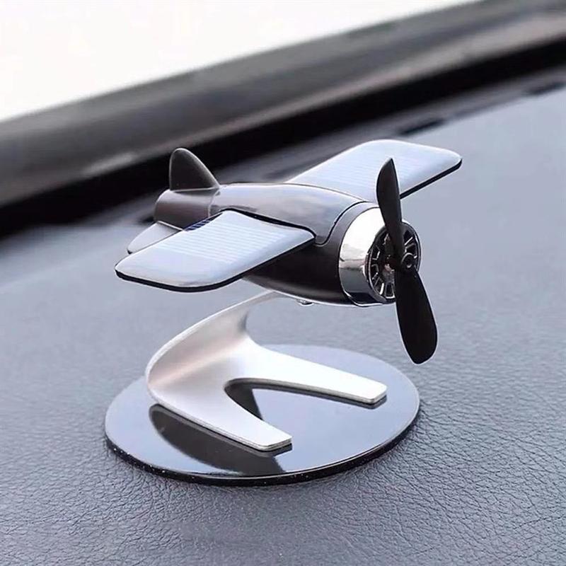 Dashboard Aircraft Ornament Solar Rotation Car Air Freshener Aromatherapy Diffuser Perfume Decoration for Office Home