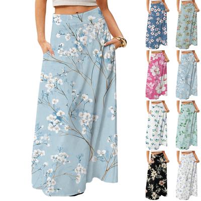 Women's Flowy Maxi Dress Regular Casual Floral Print Summer Bohemian Skirt