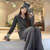 Slimming Women's Sport Suit Loose-Fit Korean Style Fashionable Sweatshirt Casual 2-Piece Set Bell Bottoms Spring Autumn