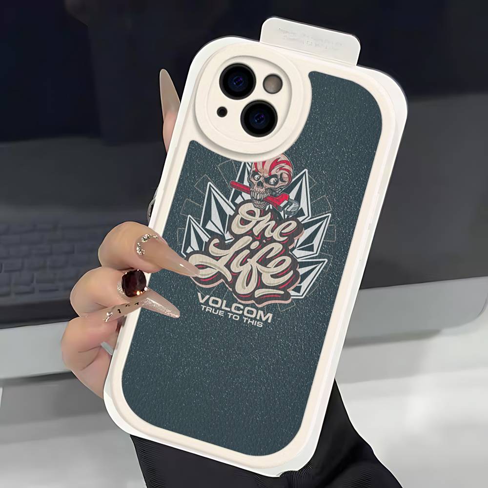 Well-known Skateboard V-VOLCOMs Brand Phone Cover For IPhone 11 12 13 14 15 16 Pro Max Mini Plus Soft Leather Case
