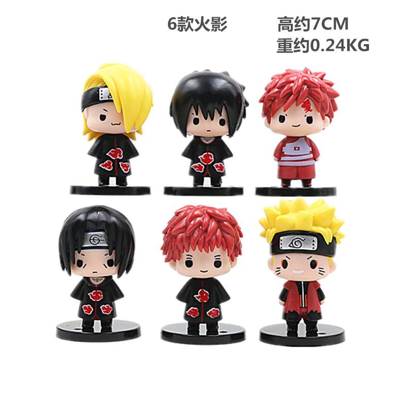 6pcs/set 12cm Anime Naruto Shippuden Hinata Sasuke Itachi Kakashi Gaara anime figure Q Version PVC Figures Toys Dolls Kid Beautiful Gift