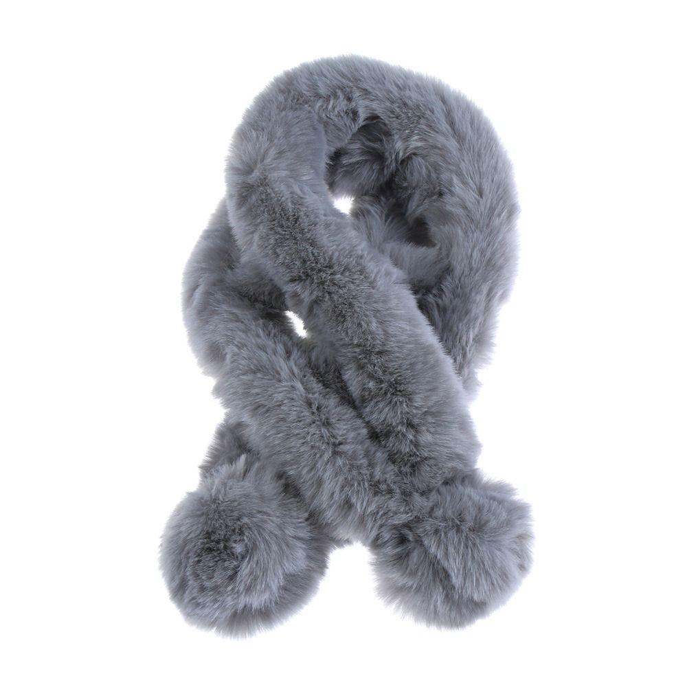 

Windproof Student Gift Rabbit Fur Shawl Fur Ball Cross Scarf Warm Bib Neckerchief Plush Scarfs