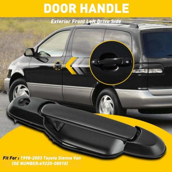 Наружная дверная ручка Левая передняя сторона Водительская Для Toyota 98-03 Черная Новая