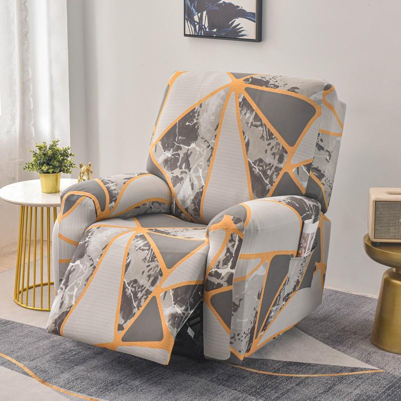 Stretch Recliner Chair Cover 4-Pieces Soft Recliner Chair Slipcover 1-Seater Sofa Couch Protector Home Decor Washable