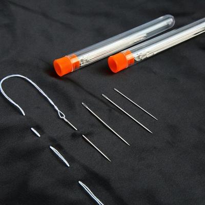1 Set Big Eye Needles Stainless Steel Sewing Needles with Clear Storage Tube Assorted Sizes Sharp Needles for Hand Sewing Embroidery Leather