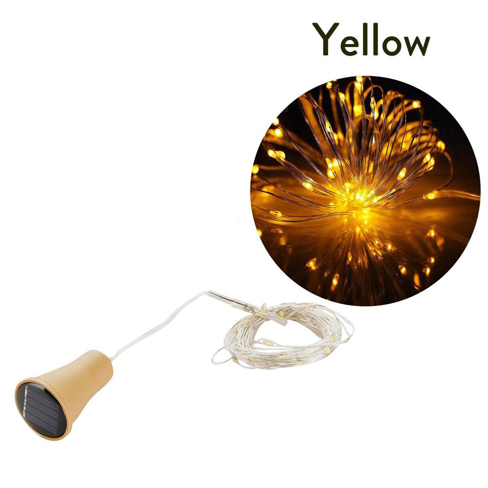 Solar Powered 10LED 20LED Wine Bottle Lights Cork Shape Fairy Lights Garland Christmas Light Copper Wire Home Room Decor Lamp
