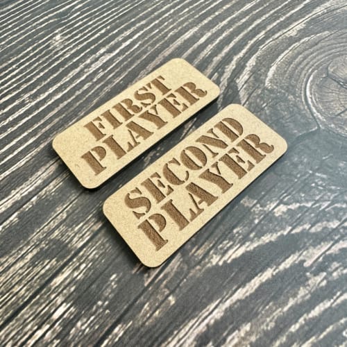 [Wooden Carving] Used Marker [Simple Version] for Pok?mon TCG Card Game (First/Second Player Markers)