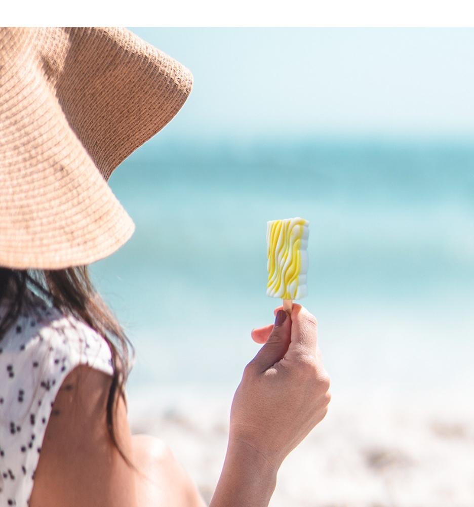 Silikon Eisform, 4 Zellen Eis am Stiel Form DIY Eismaschine für gefrorenes Dessert Eis am Stiel