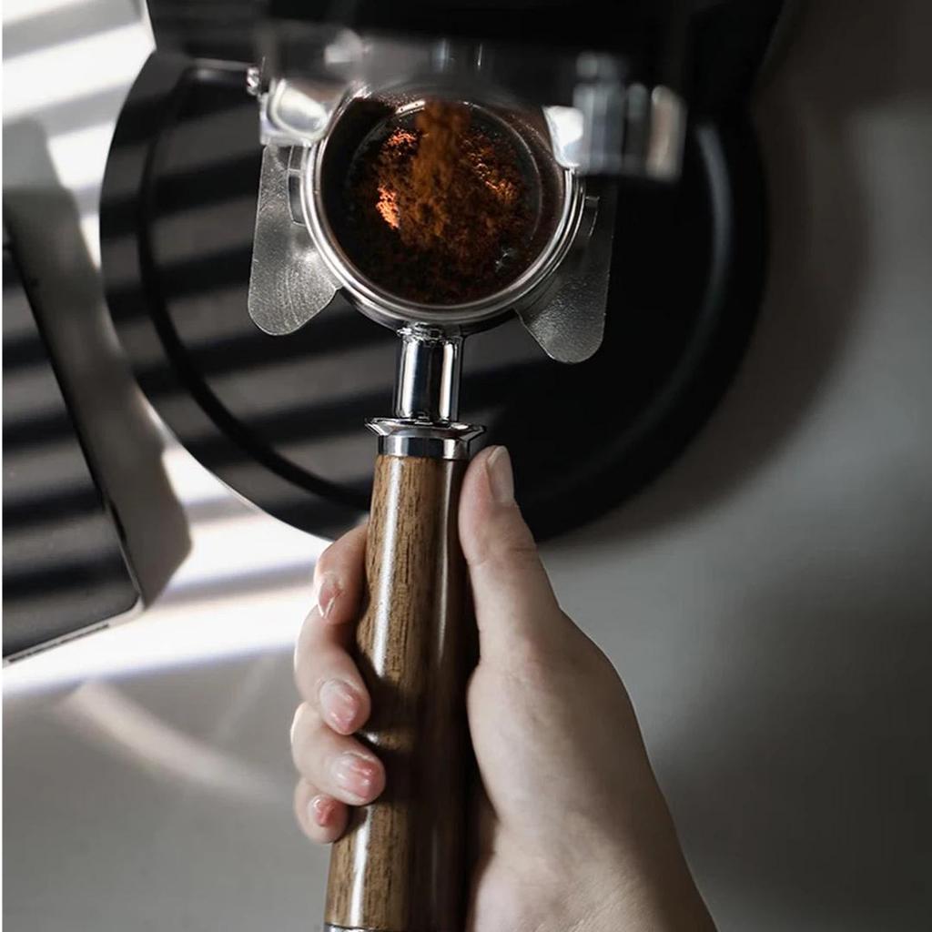MHW-3BOMBER Coffee Machine Handle, Solid Wood Bottomless Extraction Modification Accessory, Walnut Handle - Lama/E61