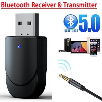 3 In 1 KN330 Bluetooth 5.0 Audio Transmitter Receiver USB Computer TV Adapter Car Dual Output For Speakers Headphones
