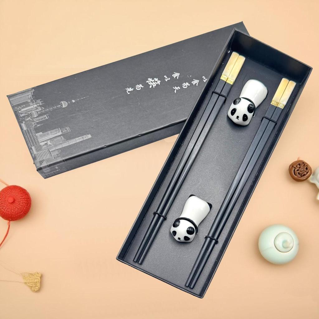 Chinese Style Wooden Chopsticks Gift Set - 2 Pairs for Travel Souvenir or Business Gift