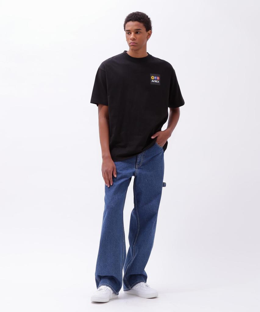 Avirex TRAIN GRAFFITI T-SHIRT, Men's, Size L, 010, Black, 783-4134037