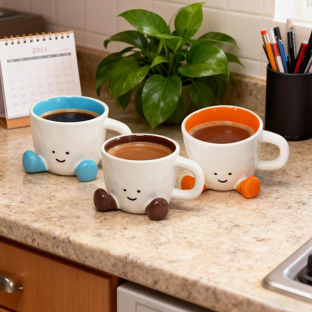 Cute Coffee Mug Adorable Home Kitchen Drinkware Ceramic Coffee Tea Cups for Wine Latte Water Hot Cocoa Cold Hot Drinks