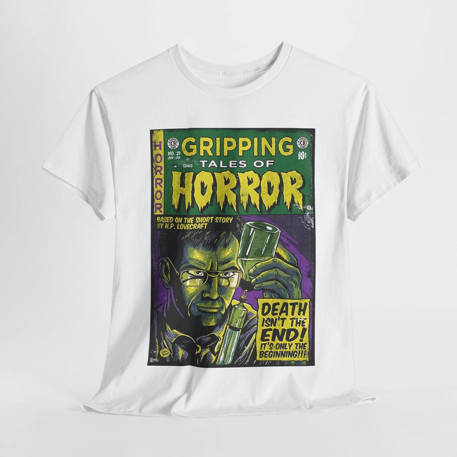 Re-Animator 1985 Movie Horror Ricky P Comics 100% Cotton T-shirt Mens Tees Top Unisex Heavy Cotton Tee S