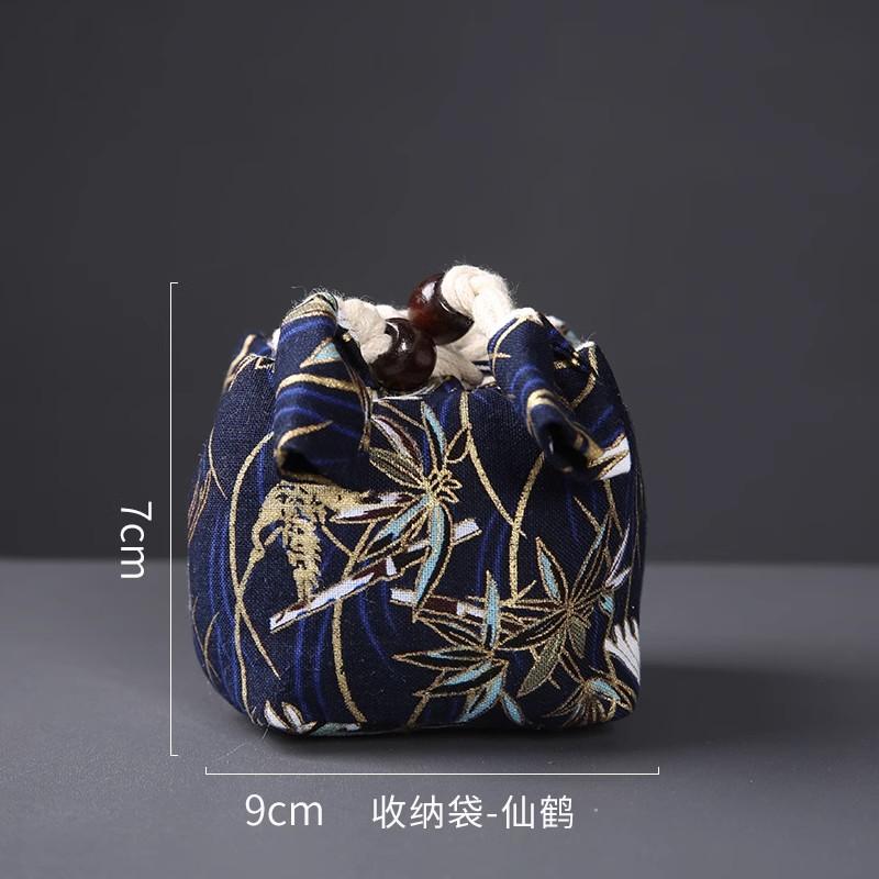 Handmade Retro Tea Cup Bag, Master Cup, Single Cup Bag, Storage Bag, Small Cloth Bag, Handbag, Thickened Cloth Bag, Storage Bag