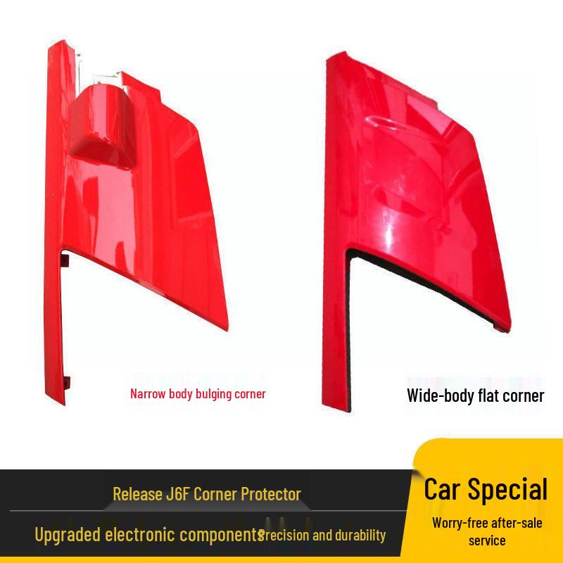 

J6F Truck Front Hood Corner Trim and Deflector Narrow Bulged White Left - Premium