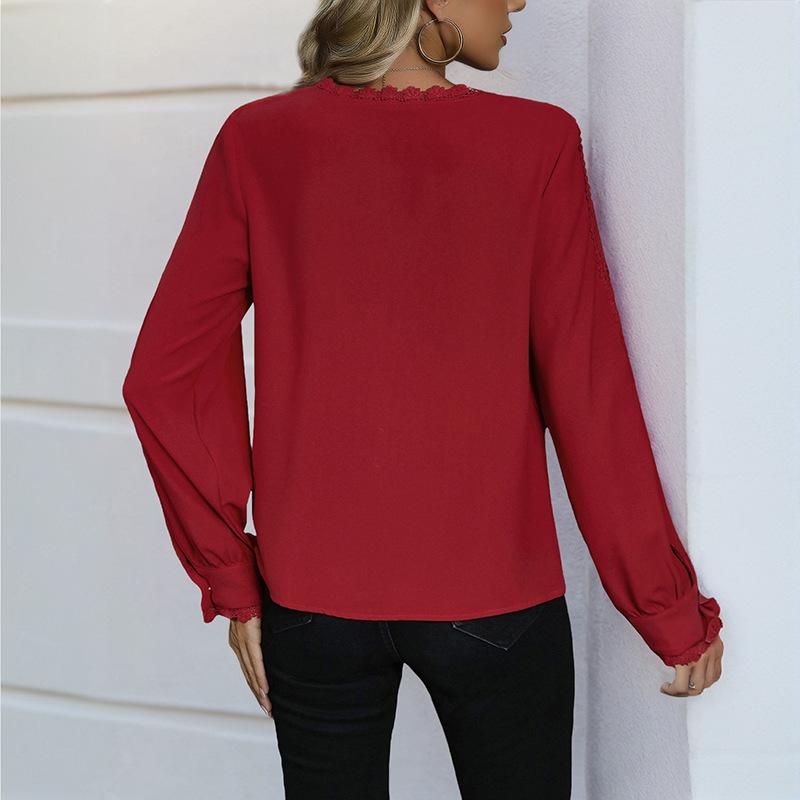 Fall Romantic and Elegant Style Casual Date Versatile Long-sleeved Blouse for Women