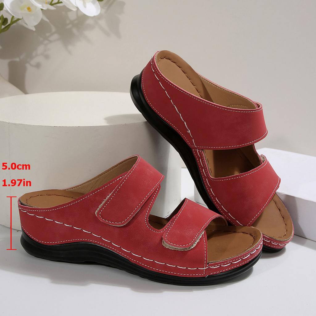 2026 Damen Sandalen Zehen Offen Übergröße Keilabsatz Plateau Leicht Bequem Zum Hineinschlüpfen Strand Sandale Damen Niedriger Keilabsatz Sandalias