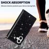 For iPhone 17 Case Starry Sky Carving Leather Wallet Phone Cover with Wrist Strap