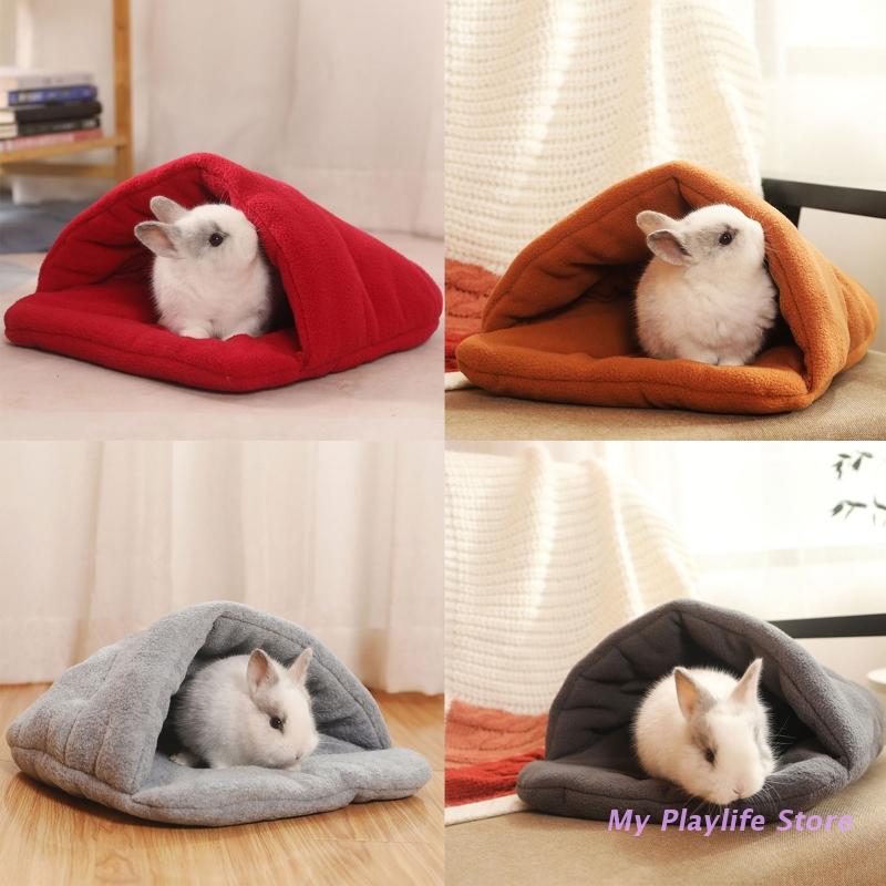 Hamster Warm Bed Cute Small Pet Winter Plush Hide House for Squirrel Hedgehog Chinchilla Rabbit Bunny