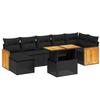 VidaXL Garden Lounge Set with Cushions 8 Pcs, Patio Sofas, Patio Furniture Set, Outdoor Furniture, Black 3274065